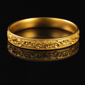 古法手工黄金手镯纯手工