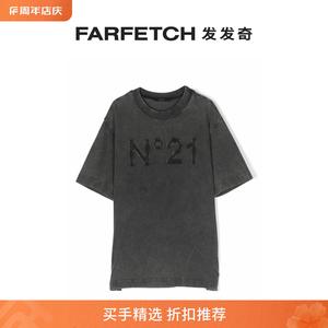 Nº21童装logo贴花水洗T恤FARFETCH发发奇