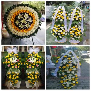 菊花花圈祭奠鲜花白事花篮送安徽六安市霍邱舒城金寨霍山县殡仪馆