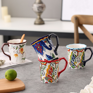 创意马克杯陶瓷水杯大容量家用咖啡杯办公茶杯波西米亚情侣杯子