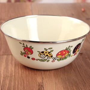 家用大号加厚带盖搪瓷碗80年代老式汤碗陶瓷保鲜碗便当盒方便面碗