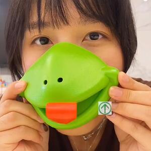 蛤蟆蜥蜴人吐舌头面具青蛙鸟嘴动物变色龙吹气口罩面罩吹吹乐玩具