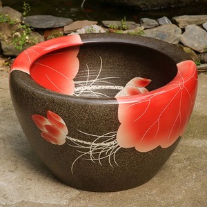 景德镇陶瓷鱼缸观赏大缸水缸阳台鱼缸户外养鱼盆水景缸睡莲荷花缸