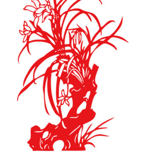 中国剪纸图案底稿刻纸工具套装儿童手工梅兰竹菊剪纸窗花图样模板