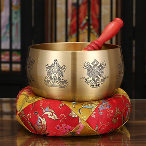 纯铜八吉祥铜磬佛音碗瑜伽冥想颂钵梵音钵静心钵铜磬法器铜钵盂