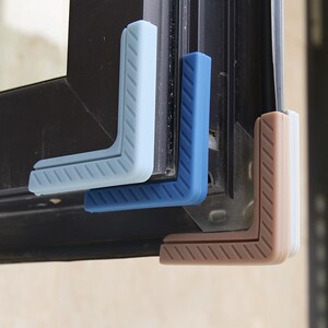 断桥铝窗户防撞角铝合金塑钢窗角门角硅胶护角直角钢化玻璃框包边