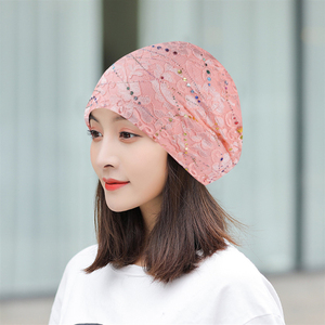 化疗后女士光头帽子女薄款纱夏季时尚化疗头巾夏天蕾丝包头帽头套