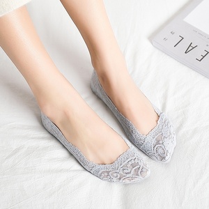 配适女船鞋的袜子浅口穿空口船袜女士防滑合生夏s隐形船调船形船