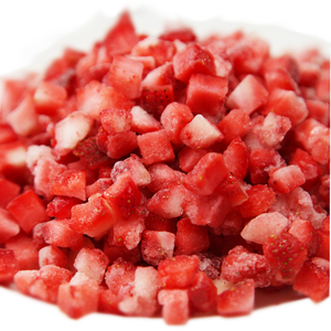 网红冰冻草莓丁原浆水果粒干肉块碎粒冷冻美十三烘焙甜品奶茶专用