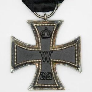 一战德国铁十字徽章 银框铁芯 ko标 1914-1918 真品 铁芯断裂