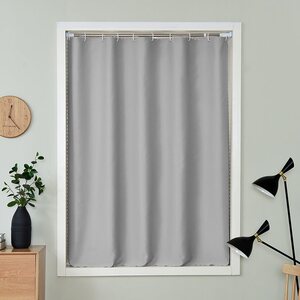 隐形窗帘推拉内装简易小免打孔飘窗短帘遮光卧室少女遮阳布伸缩杆