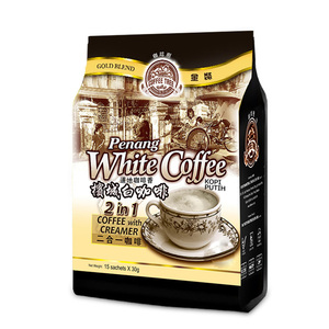 马来西亚进口咖啡树槟城无加蔗糖二合一速溶白咖啡15小包450g袋装