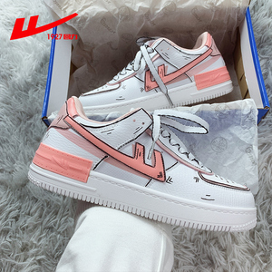 回力二次元aj女鞋珊瑚粉空军一号2021年新情侣运动休闲鞋日系板鞋