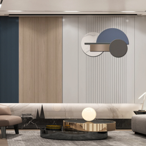 仿木纹格栅墙纸轻奢墙布客厅沙发电视背景墙壁纸现代简约定制壁画