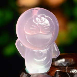 天然正品玛瑙玉髓哆啦a梦吊坠儿童卡通机器猫玉石挂件玉坠子项坠