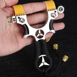 钢珠射击器不锈钢激光瞄竞技弹弓成年人高精准度快压扁皮筋户外