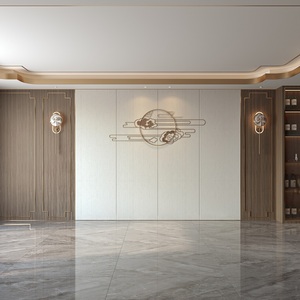 新中式沙发木饰面板背景墙无缝uv墙面建材竹木纤维集成墙板护墙板