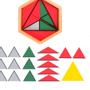 蒙氏教具蒙特梭利蒙台梭利早教教具感官几何专业构建盒构成三角形