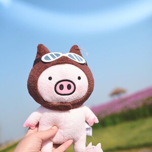 少女心玩偶可爱猪猪公仔飞行员生肖小猪卡通pp棉毛绒玩具儿童礼物