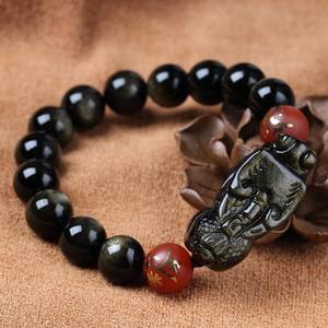 石金貔手链祥矅黑禄女福生手增男貅庆石金串曜