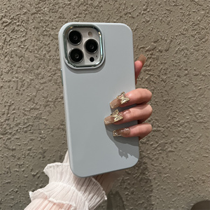 烟灰蓝液态硅胶金属镜头iphone13promax手机壳苹果13新款12promax高级