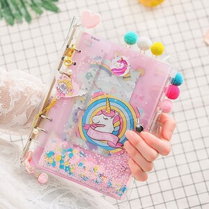 流沙笔记本可爱少女心ins可爱少女心手账本独角兽套装韩版diy活页