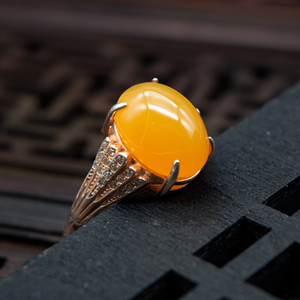 天然黄龙玉戒指云南