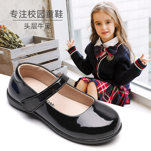 温州皮鞋女童黑色公主鞋幼儿园小女孩配裙子校服晚会主持演出单鞋