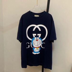 21潮牌古奇达夫春夏新款双g哆啦a梦印花休闲宽松圆领短袖t恤男女
