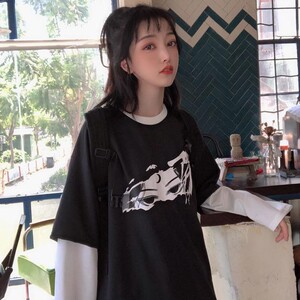 qbb酷酷的女装霸气女孩穿搭暗黑系上衣黑暗系学生高冷个性潮流体