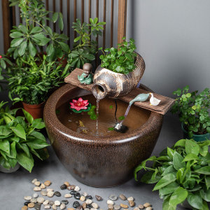 陶瓷大缸古法鱼缸阳台庭院民间老旧水缸户外睡莲荷花缸老式大水缸