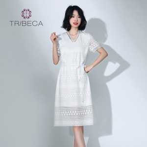 t1217a01l333夏季新款女拼接条纹显瘦连衣裙tribeca翠贝卡旗舰店