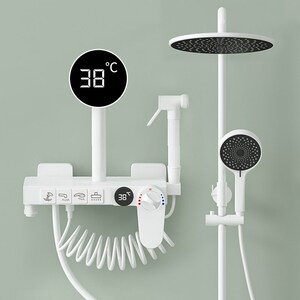 樱花卫浴恒温花洒套装家用白色淋浴器卫生间增压沐浴喷头壁挂式