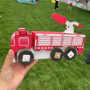 纸趣家消防车救护车警车瓦楞纸模手工diy环保益智亲子创意折纸