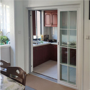 厨房阳台三联移门卫生间推拉门厕所磨砂钢化玻璃隔断三轨移门定制