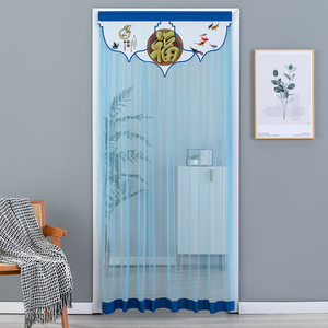 印花单纱防蚊门帘卧室隔断门帘玄关装饰挂帘夏季防蚊蝇单层纱窗帘