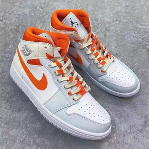 乖薰仙女原创适配aj1mid海星橙樱花粉三色拼接鞋带tyi