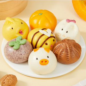 卡通小馒头儿童早餐果蔬包子手工带馅卡通造型宝宝无添加家庭包子