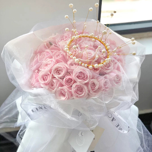 送女友33朵红粉玫瑰花束生日鲜花速递同城成都重庆杭州北京配送