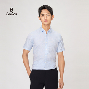lavico/朗维高丝棉混纺提花系列长袖衬衫男lavico男装旗舰店100