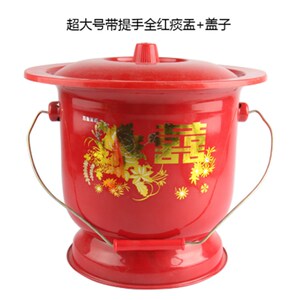 加婚搪瓷痰厚尿罐尿盆尿桶座便h器夜壶子孙桶结盂全喜字