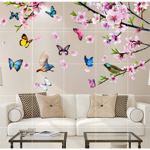 3d立体墙贴墙花卧室房间装饰品贴画墙画壁画温馨墙纸自粘三月桃花