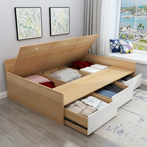 踏踏米床现代简约书房榻榻米床收纳单人床小户型客厅多功能沙发床