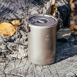 keith铠斯钛多功能煮饭器户外钛锅便携野营饭锅蒸锅轻质耐用锅具