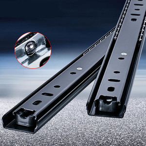抽屉轨道二节轨 电脑台式办公桌键盘推拉导轨床头柜衣柜滑槽 12寸
