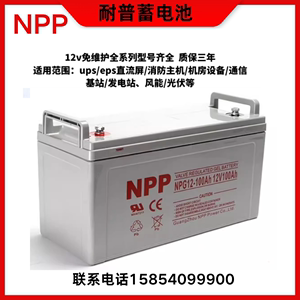 NPP耐普蓄电池12V100ah12V24ah12V200ah12V65ah12V38ah铅酸太阳能
