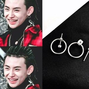 偶像练习生小鬼同款耳钉耳圈王琳凯钛钢圆环嘻哈耳环后挂式耳饰品