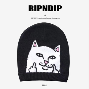【官方】RIPNDIP中指猫贱猫针织帽 经典款纯色休闲保暖冷帽毛线帽