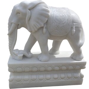 风水石雕镇宅汉白玉家用大象看门吉祥如意石象酒店招财一对象摆件