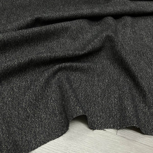 进口洒金全毛气质黑色撒金织金丝毛料毛呢布料外套大衣服装面料